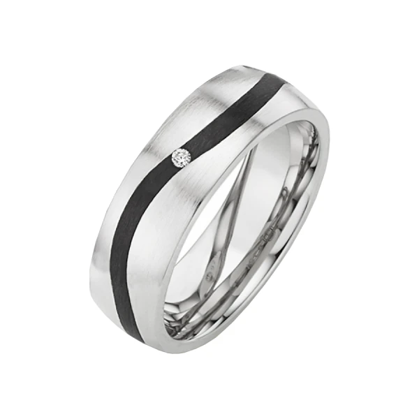 Silber Carbonring SR1936 mit Diamant